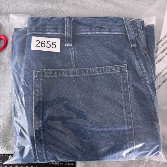 Uniqlo Trouser Straight Leg Jeans Womens Size 11 High Rise 100% Cotton Blue - Picture 13 of 13